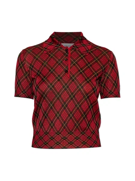 Sweter Alexander Mcqueen w kratę czerwony