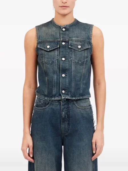 Džinsinė liemenė Mm6 Maison Margiela mėlyna