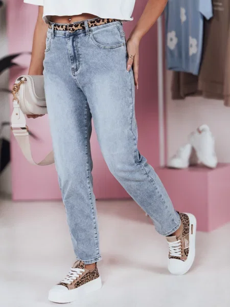 Spodnie jeansowe mom fit z paskiem CASUALJIN Dstreet