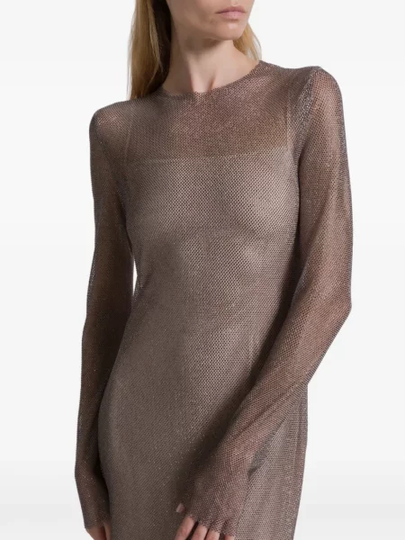 Rochie maxi Alberta Ferretti lungă de costum gri