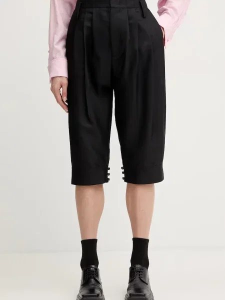 Kenzo pantaloni scurți eleganți de damă din lână negru