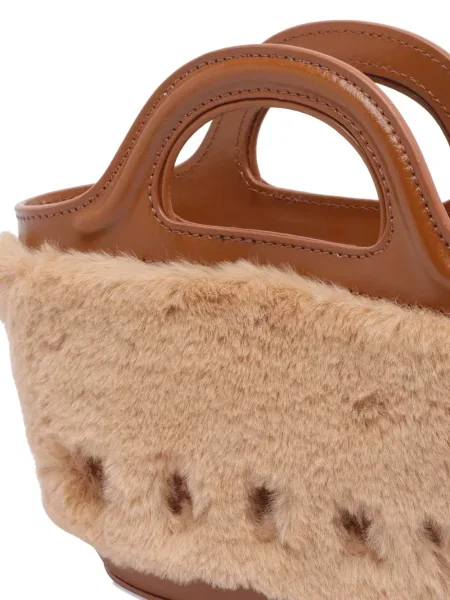 Geanta de piele Marni din piele maro