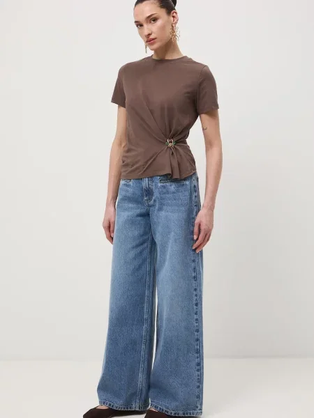 Medicine kavbojke s širokimi hlačnicami modra