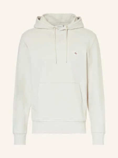 Bluza z kapturem Calvin Klein Jeans z kapturem beżowa