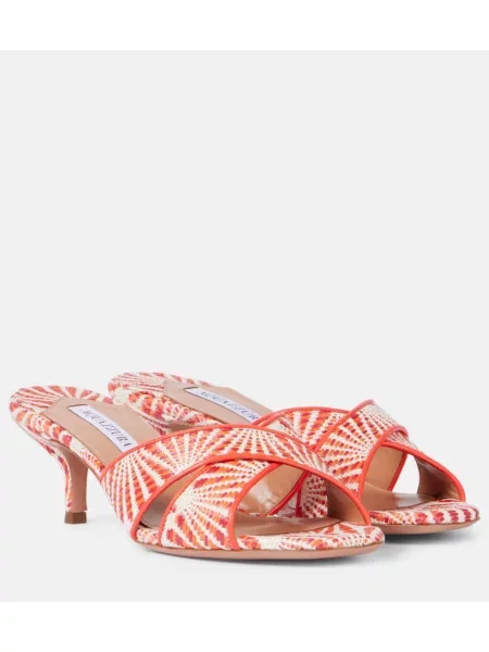 Usnjene mules Aquazzura rdeča