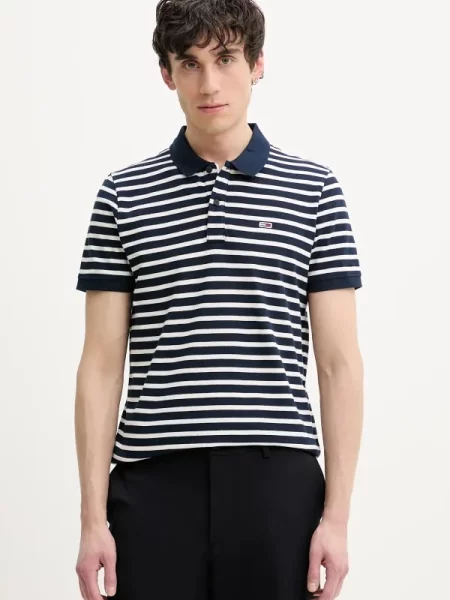 Tommy Jeans polo gładki granatowy