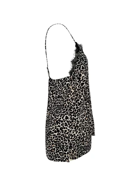 Top Anine Bing cu model leopard din dantelă