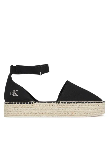 Calvin Klein Jeans Espadrilky Flatform Espadrille Sling Mg čierna