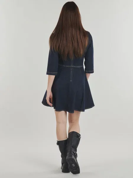 Rochie din denim Morgan albastru