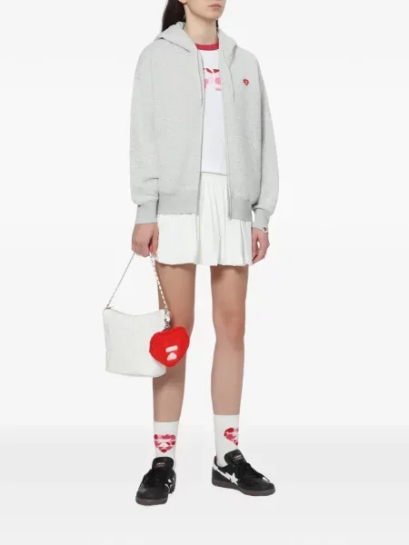 Hanorac cu glugă Apee™ By *a Bathing Ape® cu motiv cu inimi gri