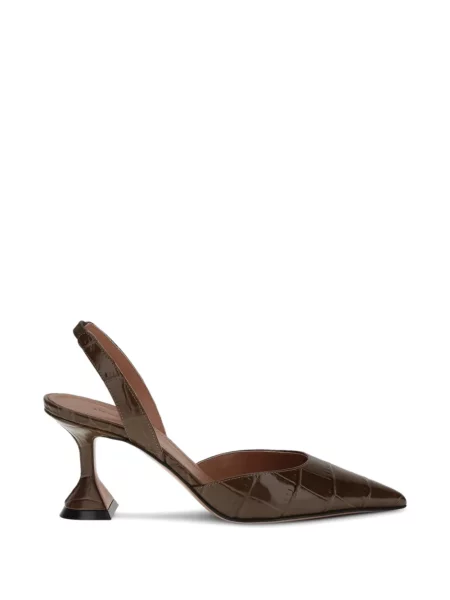 Pantofi cu toc Amina Muaddi slingback maro