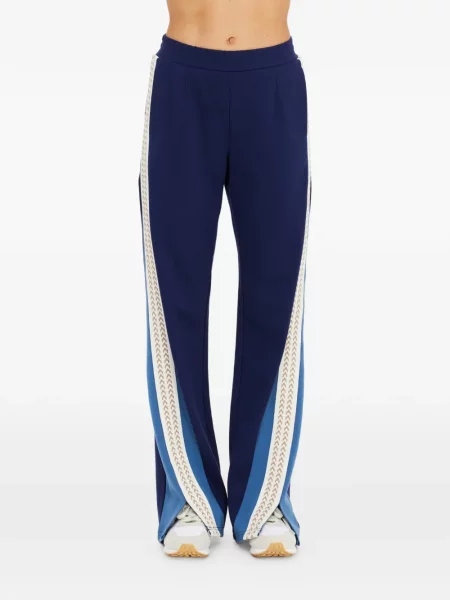 Pantaloni The Upside cu dungi evazate albastru