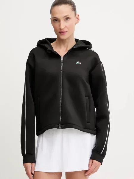 Lacoste bluză cu glugă negru