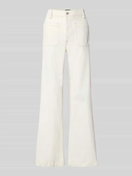 Jeansy o rozkloszowanym kroju z nakładanymi wpuszczanymi Polo Ralph Lauren białe