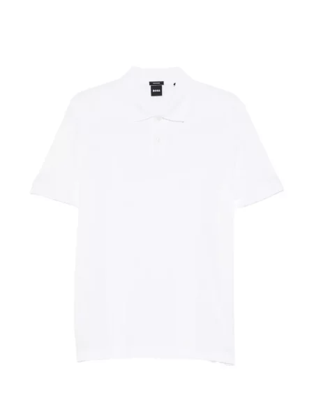 Tricou polo Boss cu dungi alb