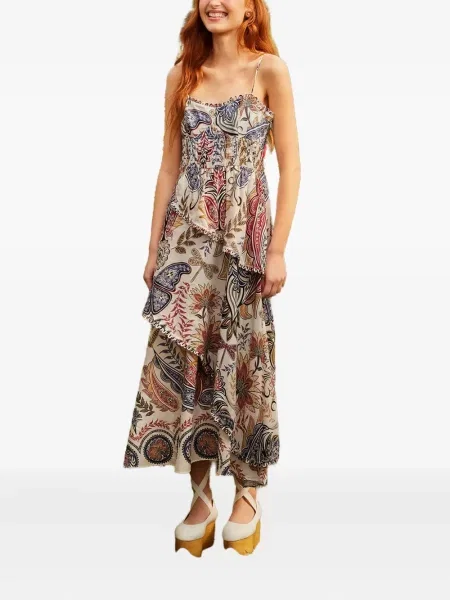 Sukienka midi Farm Rio z nadrukiem z wzorem paisley do kolan