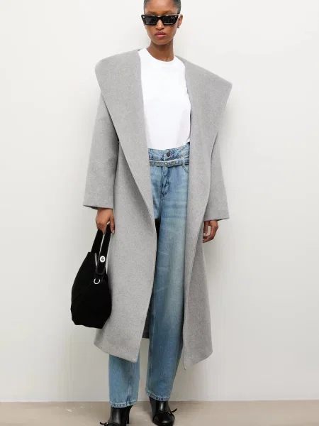 Вовняне пальто Answear.LAB сірий