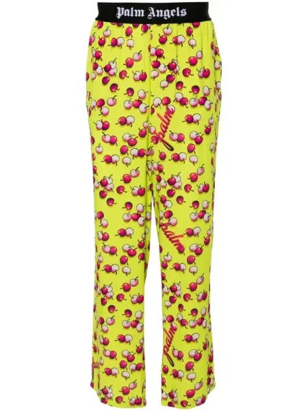 Pantaloni Palm Angels cu imagine verde