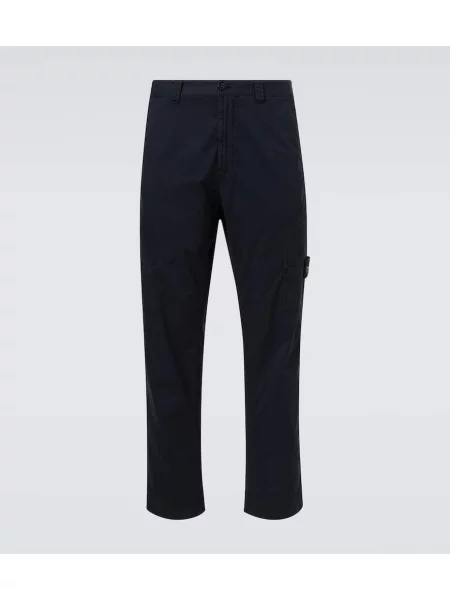 Keprové cargo kalhoty Stone Island s výšivkou modré