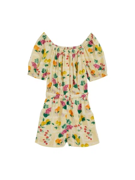 WE Fashion Salopetă muștar / citron / verde închis / fucsia galben