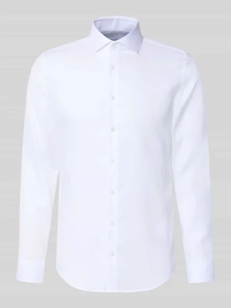 Koszula o kroju slim fit biznes z bawełny z kołnierzykiem typu kent Seidensticker