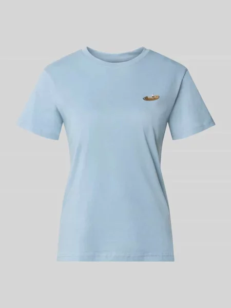Męski t-shirt o kroju regular fit z czystej bawełny Jake*s Casual błękitna