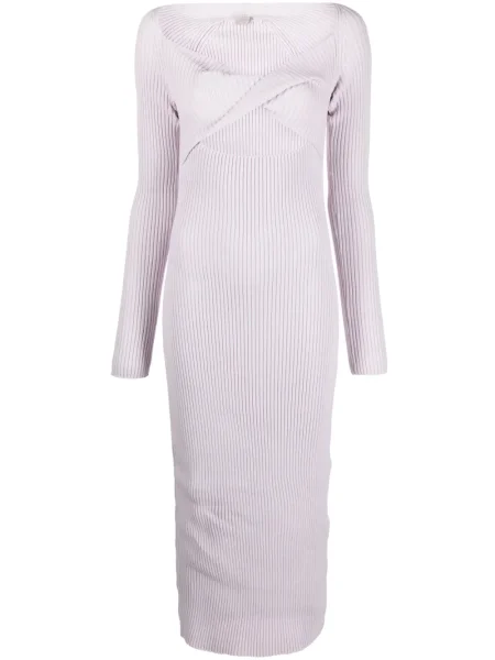 Rochie midi Mrz tricotate până la genunchi de costum violet
