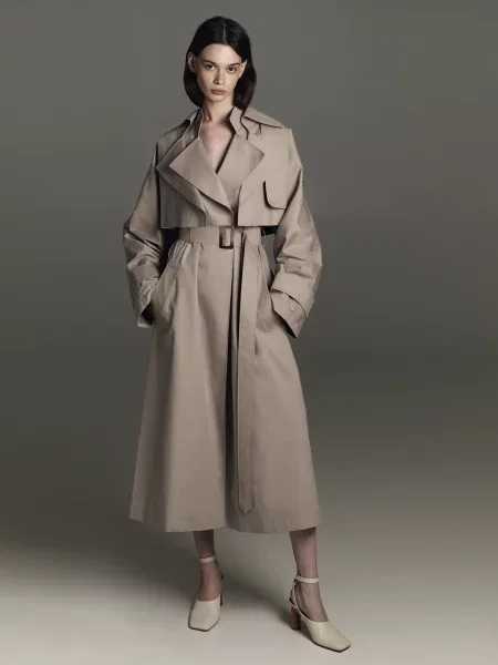 Тренч Be & Aver бавовна/віскоза бежевий