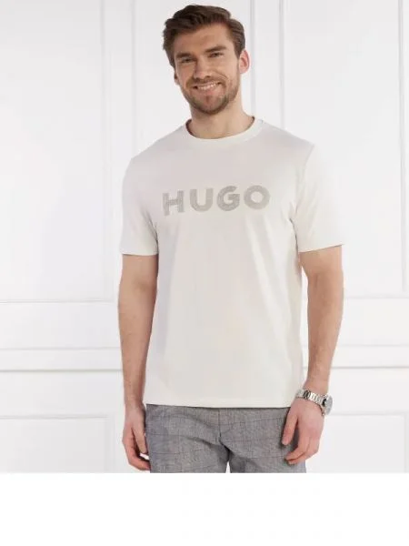 HUGO Póló Drochet fehér