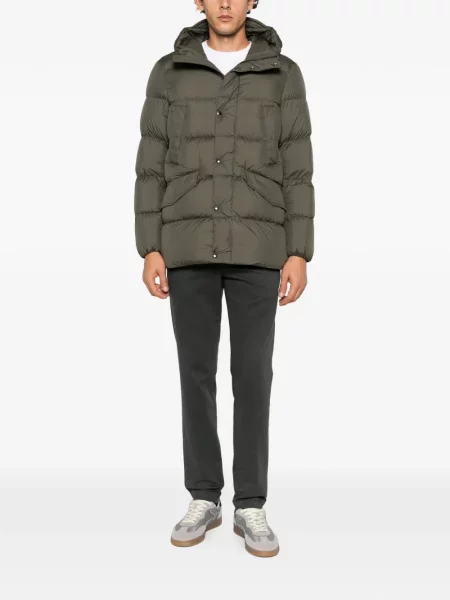 Palton Woolrich cu glugă verde
