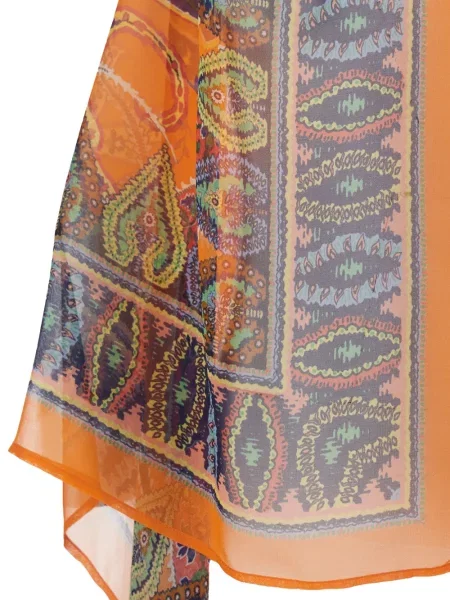 Poncho Etro cu model paisley portocaliu