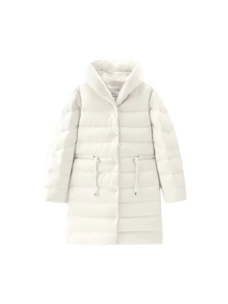 Długa kurtka Woolrich biała