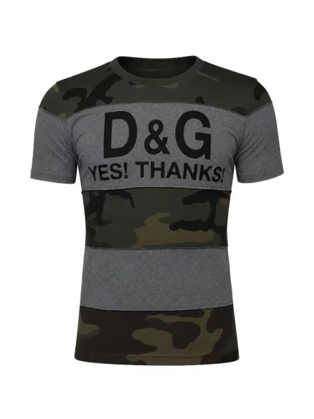 Tricou Dolce & Gabbana cu imagine cu model camuflaj verde