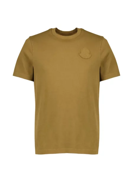 Tricou Moncler scurt cu autograf maro