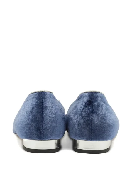 Pantofi cu toc Charlotte Olympia de catifea albastru