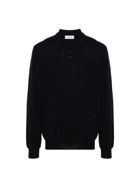 Koszulka polo Lanvin wełniana czarna