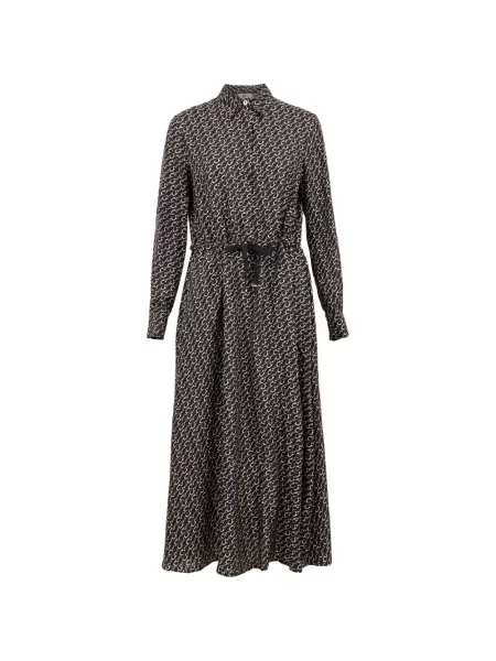 Rochie tip cămașă Herno de mătase negru