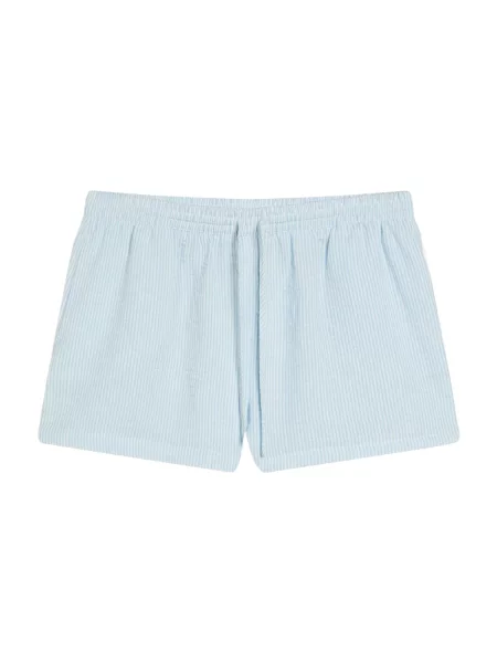 Bershka Hlače svetlo modra bela