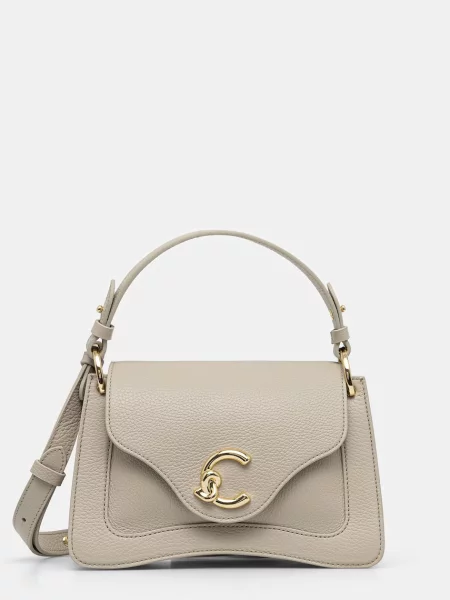 Coccinelle geantă crossbody pentru femei din piele bej