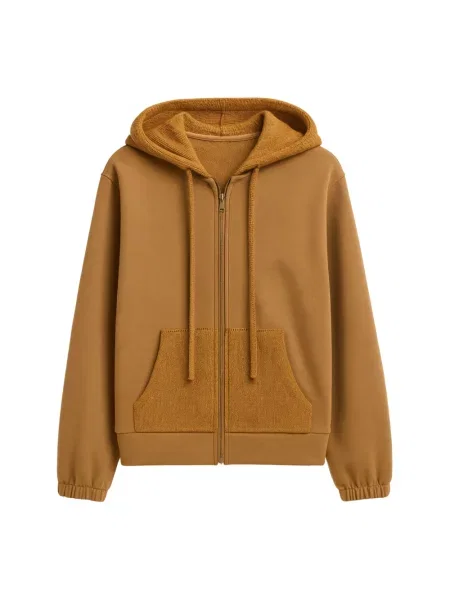 Sweter Twinset z kapturem brązowy