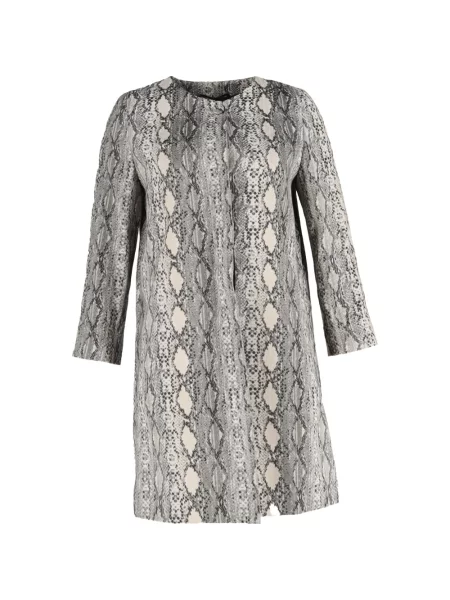 Palton Max Mara cu imagine cu model piele de șarpe gri