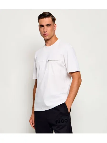 HUGO Tricou Derenn | Relaxed fit alb