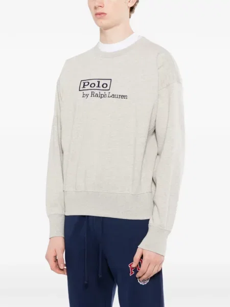 Πουκάμισο Polo Ralph Lauren με κουμπιά στον γιακά με σχέδιο γκρι