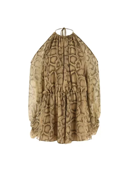 Bluzka Andamane skórzana brązowa