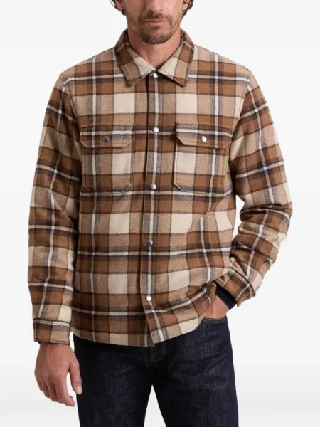 Pledinė raštuota marškinėlių tipo striukė Woolrich ruda
