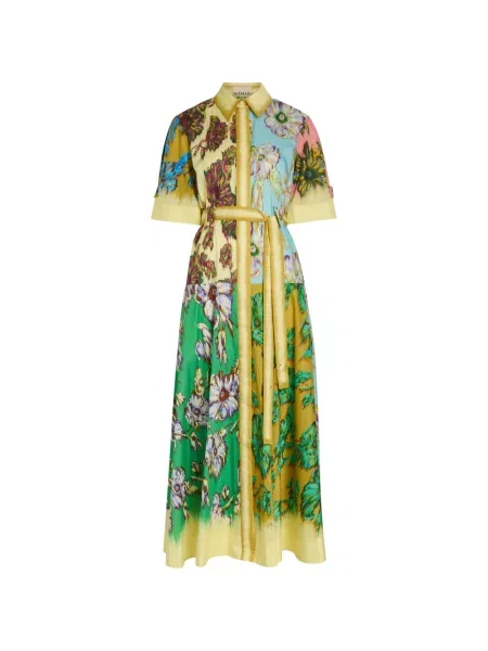 Rochie tip cămașă Alemais cu model floral cu imagine galben