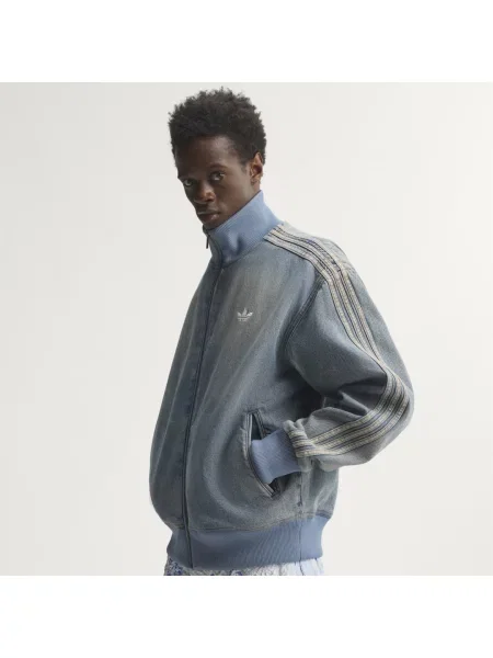 Kurtka jeansowa Adidas do biegania niebieska