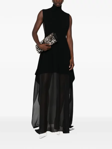 Rochie Sportmax fără mâneci asimetrică negru