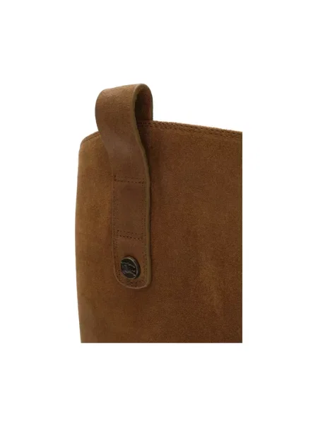 Kozaki Burberry zamszowe brązowe