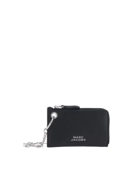 Portfel Marc Jacobs skórzany z logo czarny